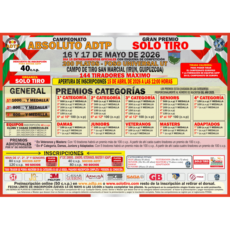 Campeonato Absoluto ADTP - Gran Premio SOLO TIRO F.U. en Irún [MAYO]